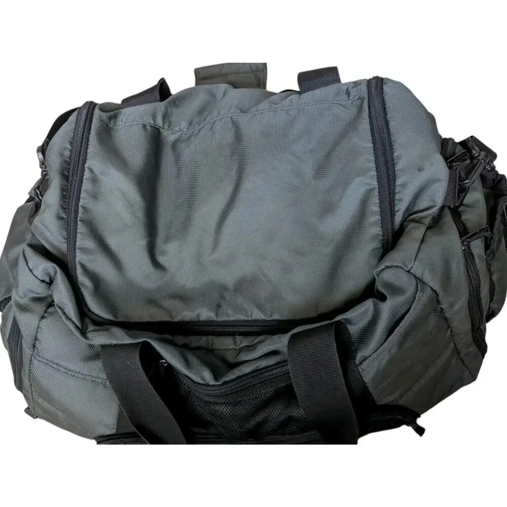 Vtg 90s Eddie Bauer Outdoor Outfitter Duffle Bag Travel Gym Shoulder Gray Black
